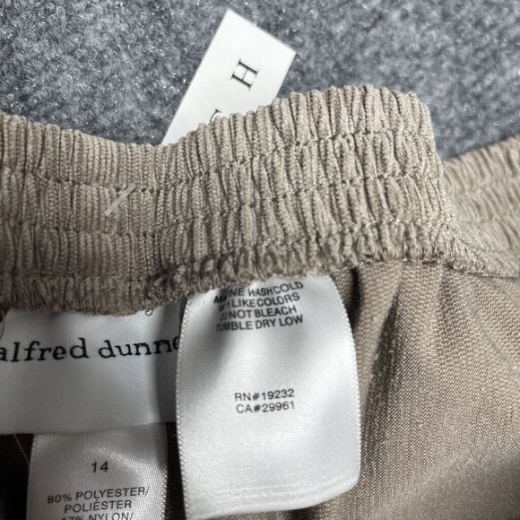 Alfred Dunner Dress Pants Womens 14 Brown Pull On Stretch Elastic Waist New - Picture 8 of 10